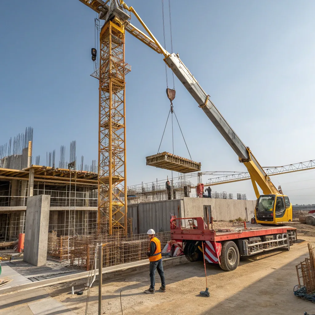 Construction crane at work